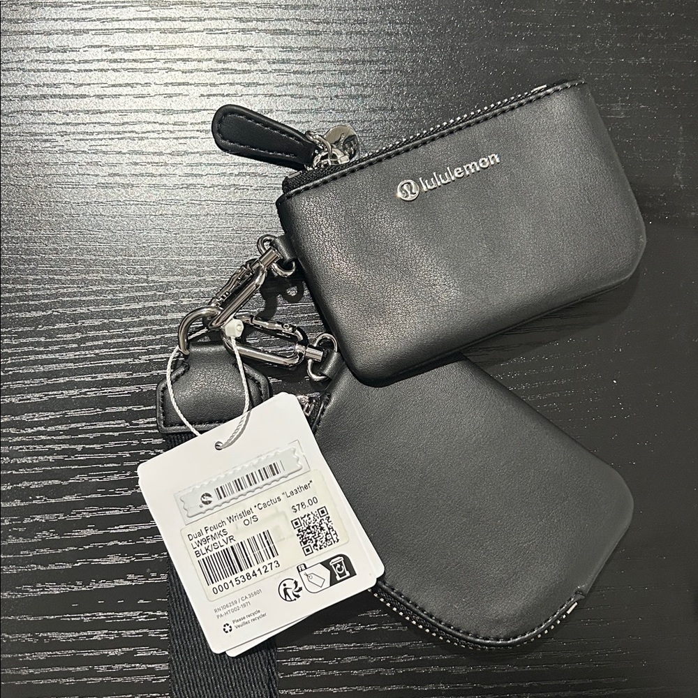NWT Lululemon Dual Pouch Cactus Leather Black